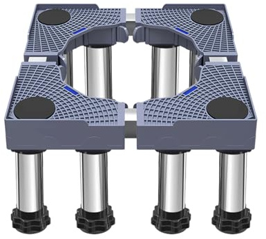 Waschmaschine Sockel, Verstellbare Waschmaschinen Untergestell Länge/Breite 42cm-65cm Höhe 28cm-31cm Sockel Bärenlast 300kg Waschmaschine Sockel 8 Fuß für Trockner Waschmaschine Kühlschrank Gray
