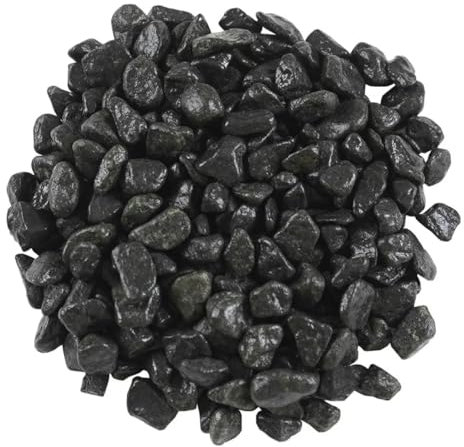 Guijarros naturales, flores de jardín, bonsái, maceta pequeña, piedras para plantas suculentas, pecera, grava, jarrón decorativo para suculentas al aire libre, 5-8 mm, negro (100 g)