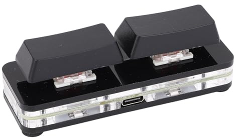 Plyisty 2-Tasten-Tastatur, OSU Hot-Swap-Spieletastatur, USB-C-kabelgebundene Mechanische RGB-Tastatur mit 2 Vollständig Programmierbaren Tasten, Roter Schalter (Black)