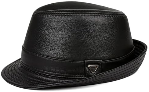 Herren Trilby Hüte Leder Fedora Hut Gangster Hüte Eleganter Panama Hut