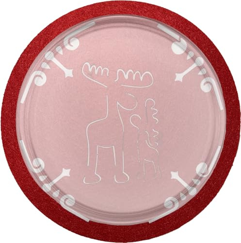 Centrino Sottobicchiere e Sottopiatto Natalizio, tovaglietta da colazione in Feltro Rosso con Intagli Decorativi (12 PEZZI 25X25 CM ASSORTITI)