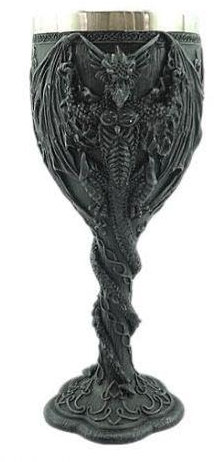Osiris Trading UK Calice mystique dragon – Design complexe en résine 19 cm – Verres gothiques à collectionner