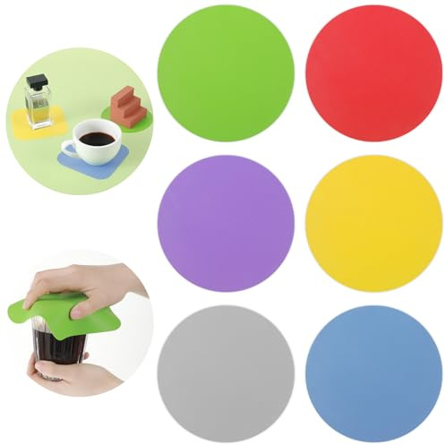 Oruola 6 Stück Silicone Jar Opener,Glasöffner Gummi,Dosenöffner Gummi,12 CM Bunte Runde Glasöffner Greifer Pad,Jar Opener Pads für Senioren mit Arthritis,Schwache Hände,Mehrfarbig