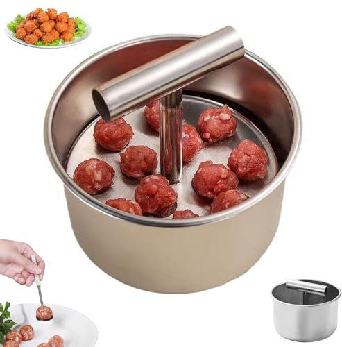 Ficugxd Fleischbällchen Former, 6/12 Löcher Hackbällchen Former Aus Edelstahl,Hackfleisch Herstellungswerkzeuge Für Die Küche,Einfach Fleischbällchen Machen Form, Home Cooking Tools Für Küche