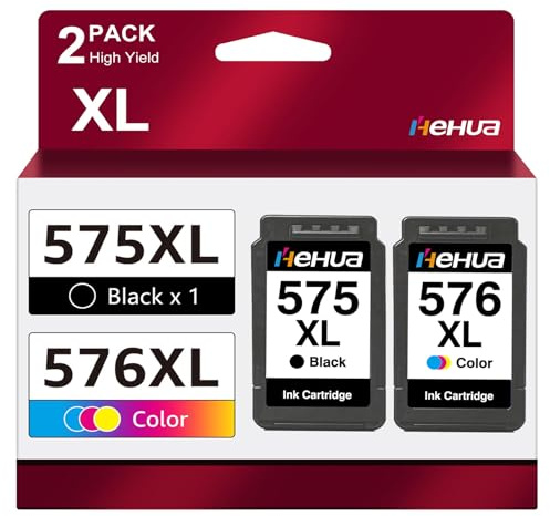 PG-575XL CL-576XL Bläckpatroner 575 XL 576 XL Kompatibel för Canon Bläckpatroner 575 576 för Canon PIXMA TS3550i TS3551i TS3750i TS3751i TS3752i TR4750i TR4751i (1 Svart, 1 Färg)