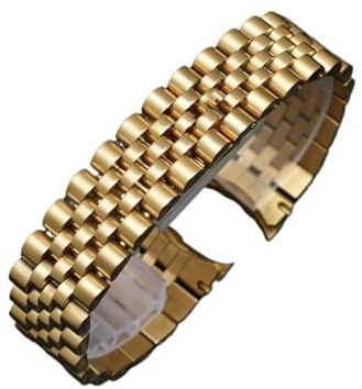 SRTYDCUR Stahlband-Uhrenkette, kompatibel mit Rolex Oyster Type Motion Log Type, originales Edelstahl-Uhrenarmband, 13 mm, 17 mm, 20 mm, 21 mm(Gold,21mm)