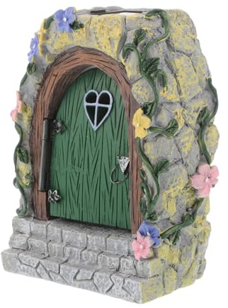 VANZACK Estatua Puerta Hadas Miniatura De Resina Para Jardín De Hadas Puerta Para Árbol Decoración De Jardín Para Exterior