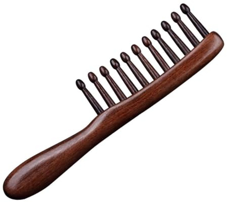 Hemobllo Pettine Di Legno Denti Larghi Per Districare Capelli Pettine Massaggiante Per Capelluto Di Sandalo Per Capelli Lisci o Mossi