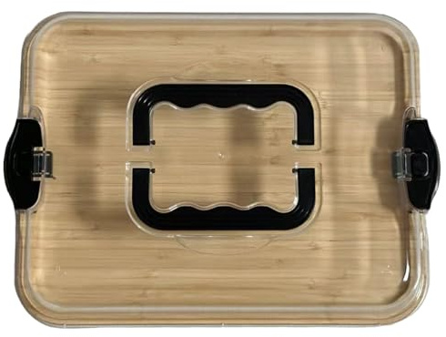Board de charcuterie avec Couvercle, Tableaux de charcuterie en Bois Portables avec Couvercle Transparent verrouillable, Plateau Service Couvert pour Le Camping Pique-Nique