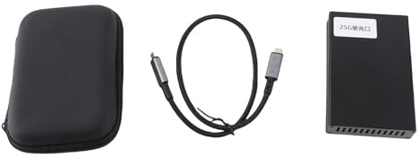 Phefop Scheda di Rete Portatile 25G, Interfaccia Ottica SFP per Scheda di Rete USB4 Ad Alta velocità in Lega di Alluminio per Trasferimento Rapido dei Dati in Movimento Connettività (Porta unica)