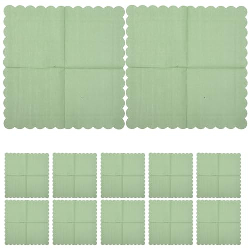 Hellgrüne Partynapkin 100 Stück aus Papier mit Wellrand | Zweilagige Prägung, Hygienisch und Einweggeeignet, für Feste, Sommergrillabende und Saisonale Deko