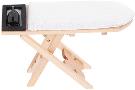 FELTECHELECTR Mesa de Hierro en Miniatura para Casa de Muñecas, Kit de Muebles Miniatura Mini Plancha y Mesa Negra, Accesorios Decorativos para Juguetes Educativos y Juegos Infantiles