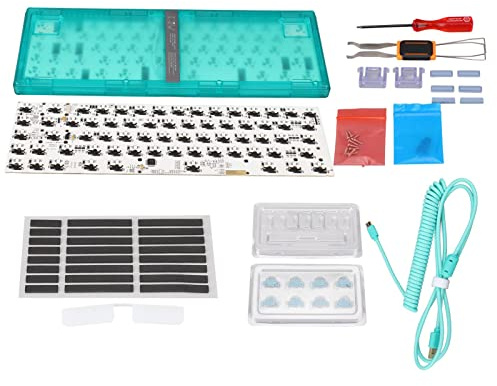 Bvznmilhd Kit di tastiera meccanica fai-da-te 67 tasti, tastiera da gioco personalizzata con retroilluminazione RGB hot swap, supporta interruttori a 5 pin e 3 pin per PC Mac (Verde)