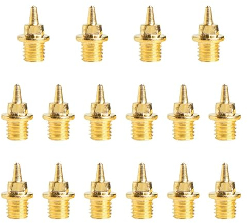 KQFCAZRE 16 Clavos para Zapatillas de Correr, 7 Mm, Clavos de Repuesto de Metal para Carreras de Velocidad, Uñas Cortas Doradas