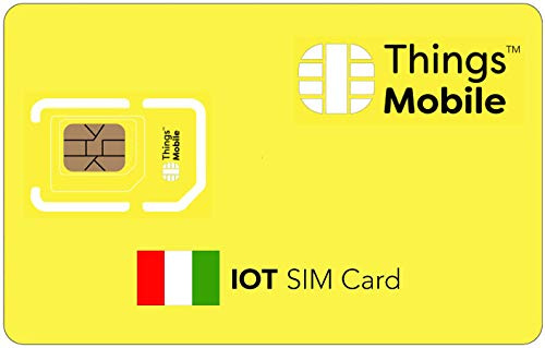 Daten-SIM-Karte IOT Italien - Things Mobile - mit weltweiter Netzabdeckung und Mehrfachanbieternetz GSM/2G/3G/4G. Ohne Fixkosten und ohne Verfallsdatum. 10 € Guthaben inklusive
