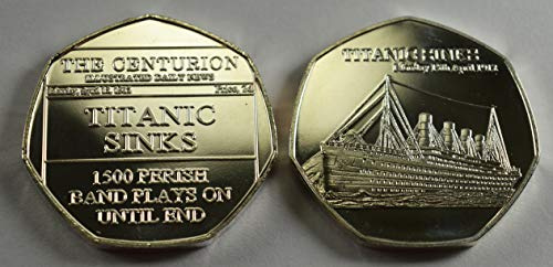 RMS TITANIC SINKS 1913 Silver Commemorative Coin 20TH CENTURY NEWS 'THE CENTURION' SERIES Albums/50p Coin Hunt Collectors