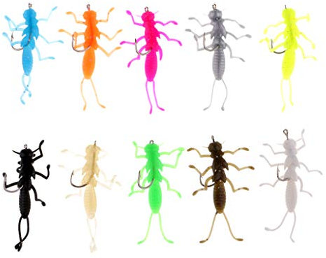 T TOOYFUL 10pc Gummi Kunstköder Fischköder Angelköder Für Forellenangeln