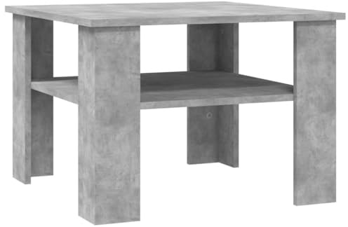 vidaXL Tavolino da caffè con Ripiano Elegante Linea Semplice Moderno Robusto Durevole Portaoggetti Tavolo Basso Salotto Grigio Cemento in Truciolato