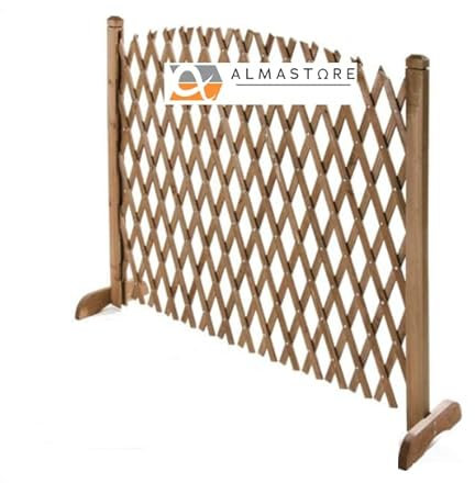 Grigliato in Legno Estensibile Alto 103 - 150 CM Lungo fino a 150 CM | Pannello Impregnato | Divisorio Separè | Per Balcone, Terrazzo e Giardino (Altezza 150 cm)