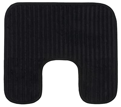 Gözze - Tapis de Toilette antidérapant souple en forme de U, 100% Polyester, 50 x 45 cm - Noir