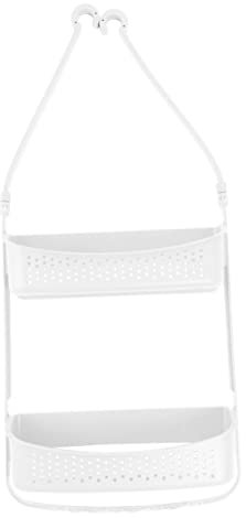 BM Mensole Portaoggetti per Doccia con Bracci Regolabili Adatti a Box Doccia e Soffione Senza Foratura (Bianco)