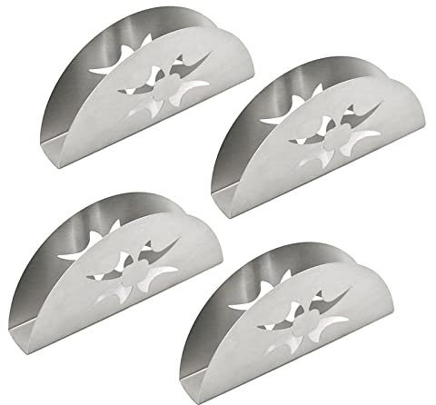 Gwotfy Serviettenhalter Edelstahl 4 Stück Serviettenständer - Silberner Serviettenspender für Tischdekoration in Restaurant, Café, Hotel oder Küche