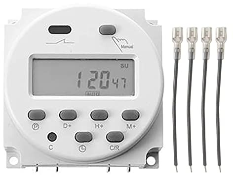 CN101A Mikrocomputer-Zeitsteuerschalter DC 12 V Digitaltimer mit 4 Kabeln, LCD-Display | Mikrocomputer-Zeitsteuerung, programmierbar, für Beleuchtungssteuerung und Hausautomation