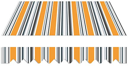 home Trends Markisenstoff Markise mit Volant 3 x 2.5 m Markisenbespannung ersatzstoff 287 x 250cm Balkon Markise wasserabweisend & Sonnenschutz Ersatz Markisentuch P5002