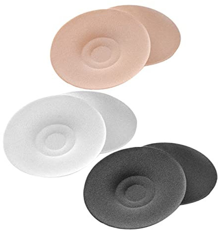 FOYTOKI Invisible Bra Pads 3 Pairs Breathable Round Bra Inserts Lightweight Soft Stick on Pads for Women Evening Gowns Swimsuits Casual Wear