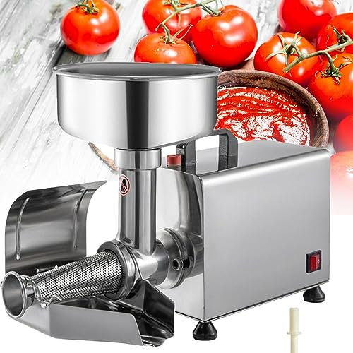 Electric Tomato Strainer, 370W Tomato Sauce Maker Machine, 90-160kg/H Food Strainer and Sauce Maker, Commercial Grade Food Mill with Reverse Function for Tomato Strawberry Blueberry Sauce,220V