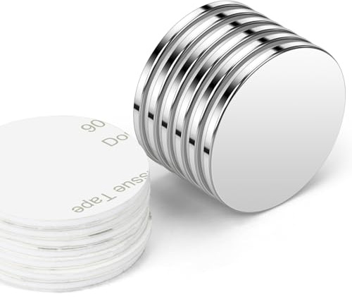 Wzone Calamite Potenti Magneti Neodimio, 25×2mm | 6 Pezzi Magnete Potente Calamite Adesive, Calamite Rotonde per Frigo, Ufficio e Avviso Board