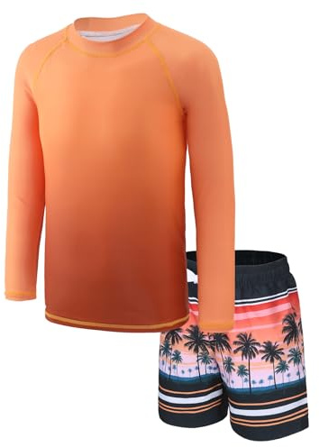 Boys Rash Vest Swim Set Kids Two Pieces Swimsuit Long Sleeve Swimming Costume Age 3-16 Years