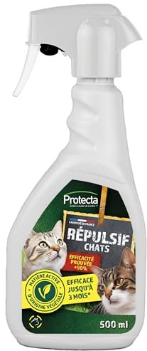 Répulsif Chats Intérieur et Extérieur, Spray Anti-Griffure et Marquage Urinaire, 500ml – Protection Efficace pour Mobilier et Jardins