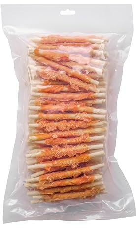 123... Hund dabei! - Hähnchenfilet Kaurolle 100 Stück - Kaustange mit Huhn - Hundesnack - Kaustangen für Hunde - Kaurollen für Hunde - Kaustange mit Hühnchen (900g (ca. 100 Stück))