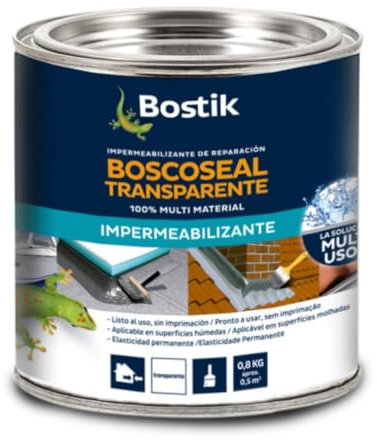 BOSTIK Waterstop Impermeabilizante de Reparación Transparente - Estanqueidad Inmediata, Superficies Húmedas o Secas, sin Imprimación, Multimaterial, Fácil de Aplicar, Interior y Exterior, Bote 0,8 kg