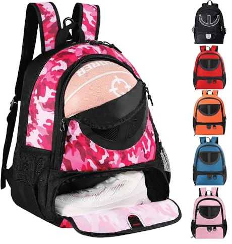 TRAILKICKER Basketballtasche aus Netzstoff, für Sport, Volleyball, Fußball, mit Ball- und Schuhfach, für Jungen, Mädchen, Herren, Damen, Ballausrüstung, Tasche, alle Sportstätten