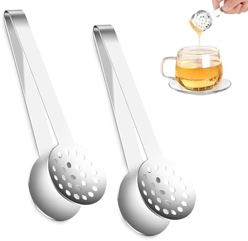 Lot de 2 presse-sachets de thé en acier inoxydable – Outil efficace pour une extraction facile – Idéal pour les feuilles et le thé en sachet – Fini les doigts brûlés