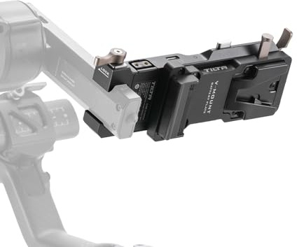 Tilta Battery Plate à DJI RS 4 Power Pass-Through Plate Kit - V Mount | Compatible avec DJI RS4 Pro/RS4/RS3 Pro/RS3/RS2, Alimentation étendue, incl. P-Taps 14,8V, Lemo 2 broches et USB-C
