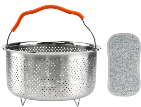 GZCZCC Cestello per Cottura a Vapore in Acciaio Inox 17,5cm, Multifunzione Vapore Cesto, Inserto per Cottura a Vapore per Pentola Pressione, Cestello Cottura a Vapore per Verdure, Riso, Pesce e Uova