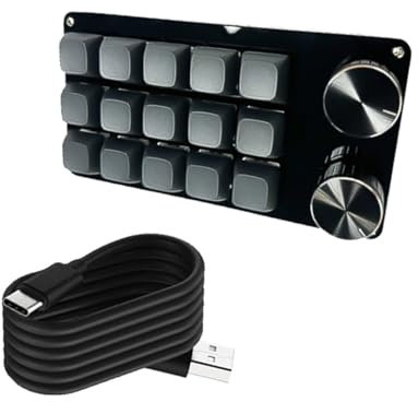 Programmable Macro Keyboard 2 Knobs Mechanical Gaming Keypad Hot Swappable Switch Wire Customizable Control Pad