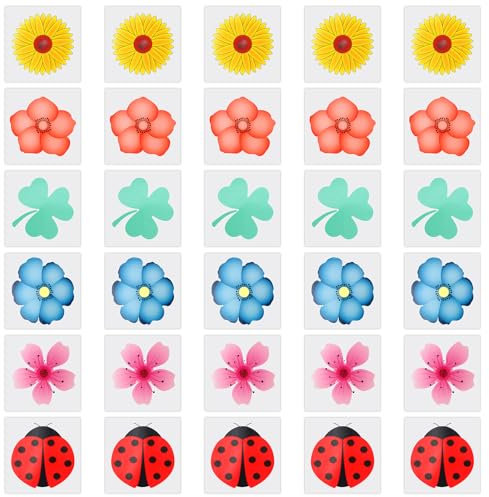 Windows Fly Catcher, 30Pcs Fly Stickers Traps, 6 Colors Fruit Fly Trap, Summer Essential Fly Paper, Floral Pattern Design Fly Killer Stickers, Insect Flies Wasp Pest Killer for Indoor Houseflies