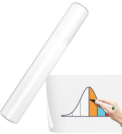 Rotolo statico di carta bianca – Pellicola di carta cancellata a secco | Cancellare il Message Board Wall – Adesivi a secco per lavagna calcarea carta da parati elettrostatica, rimovibile, attrito