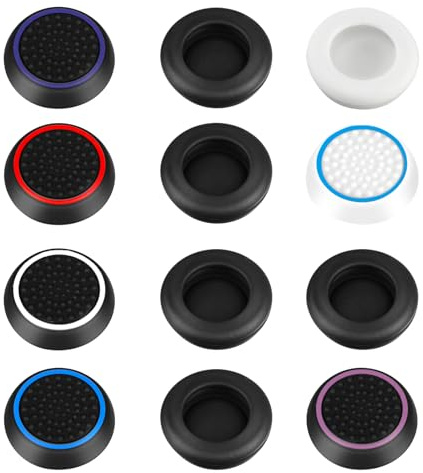AYESY Joystick Kappen, 12 Stück Controller Sticks Kappen Silikon Thumbsticks Grips Controller Zubehör für Xbox One Series, Joystick-Schutz Aufsätze (Mehrere Farben)