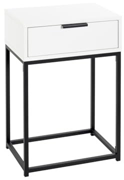 HAKU Möbel Consola para Muebles, Negra, Blanca, Metal, Madera aglomerada, Dimensiones 40 x 60 x 28 cm, Ancho x Alto x Profundidad, Estilo Moderno