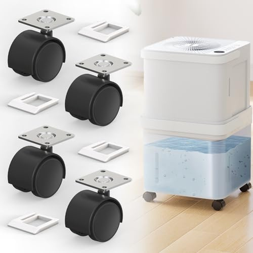 Air Jade Replacement Wheels Kit, Compatible with Midea Cube Dehumidifiers, 360° Silent Rollers for Easy Mobility and Drain, 4 Pack Heavy-Duty Casters Support up to 80 lbs