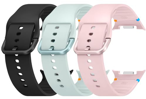 3 Stück Sport Armband Kompatibel mit Samsung Galaxy Watch 9/8 40mm/44mm/8 Classic 46mm Damen Herren, Dynamic Lug System Flexible Passform Atmungsaktives Silikon Armbänder für Galaxy Watch 9/8 Serie