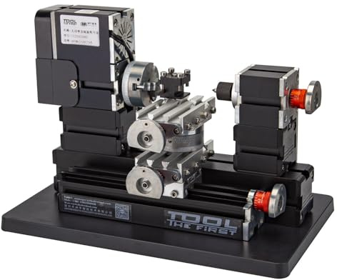 Steam Engine Model Kit That Works, 60W Metal Mini Lathe Machine Tool Assembly Model Kit with Base for Metalworking & Model Making, Science Experiment & Physics Educational Kit for Adults