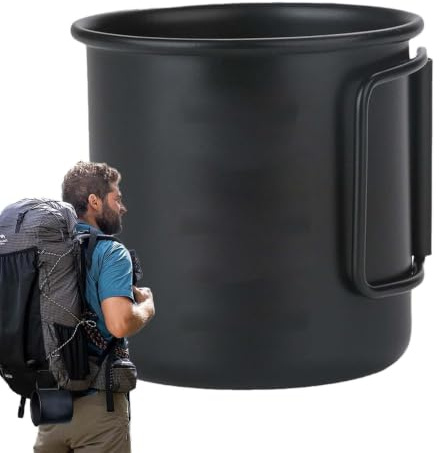 Campingmugg, campingkaffemuggar lätt matbehållare för | Metall bärbara muggar, matbehållare för campingköksredskap för e
