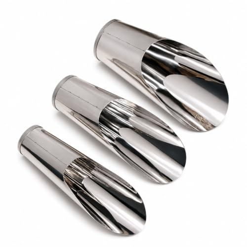 Ronyme Pelle de Jardinage Pelle Transplantoir Louche à Terre Truelle INOX Polie en Acier Inoxydable Godet d Antidéversement Nettoyage Facile Adaptée au, Petit, Moyen Et Grand 3 Pièces