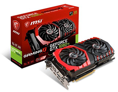 MSI NVIDIA GeForce GTX 1080 TI GAMING X 11G 11 GB GDDR5X 352-bitars minne DVI/HDMI/DP PCI Express 3-grafikkort – svart
